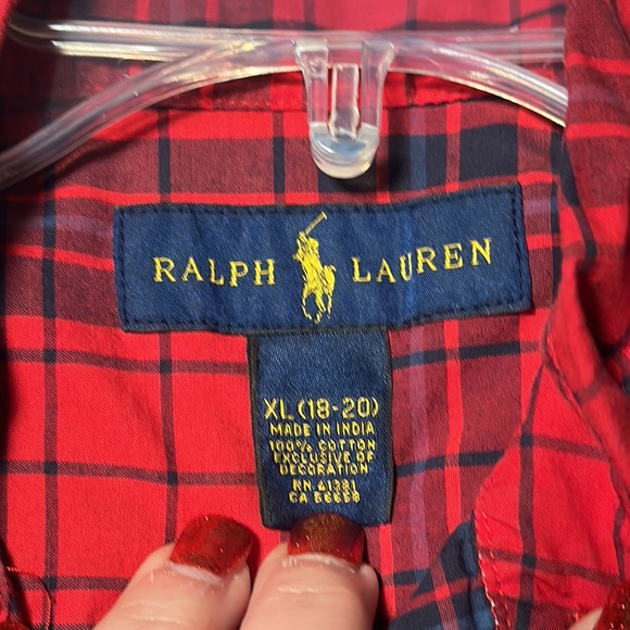 Ralph Lauren Boys Checked Button-Up Shirt, EUC, Size XL (18-20) - Picture 2 of 8